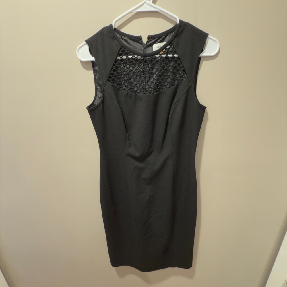 EUC- Calvin Klein Midi Sheath Dress in Black, Size 4